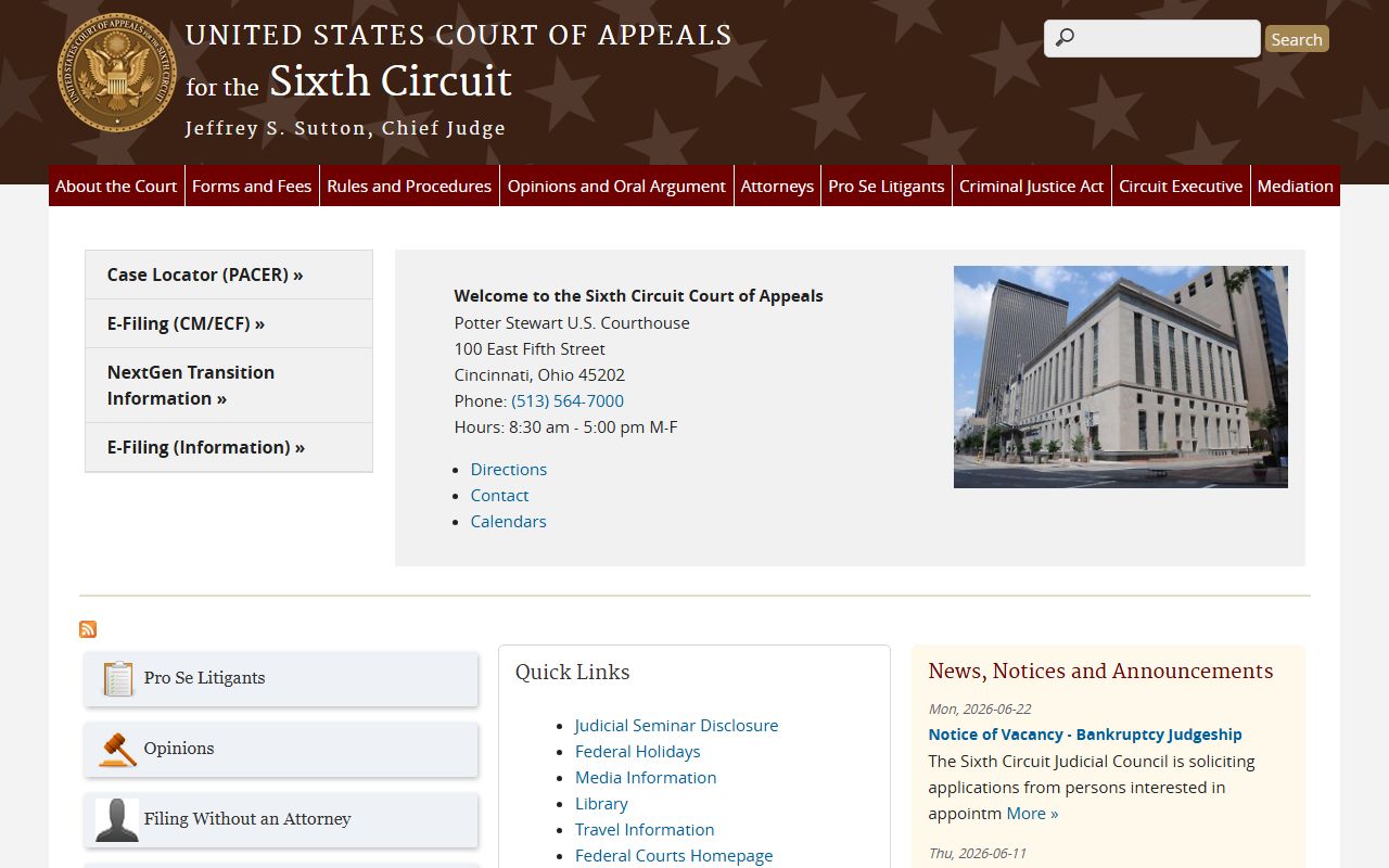 Kenton County Circuit Court Clerk federal appeals record distinction