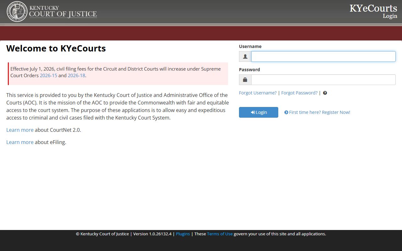 Kenton County court records CourtNet registered login