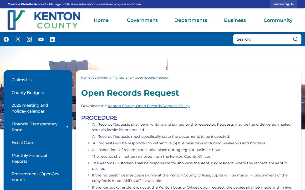 Kenton County court records open records request fallback