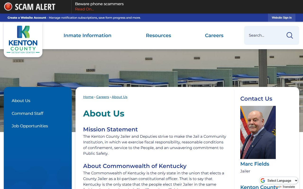 Kenton County inmate search detention center about page