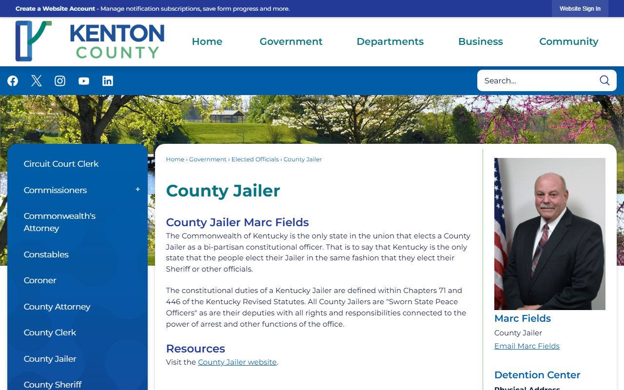 Kenton County warrant custody and County Jailer information